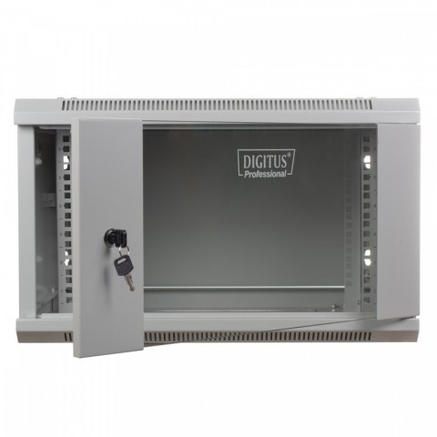 Szafa wisząca jednosekcyjna 19" 6U 368/600/450mm, drzwi szklane, szara (RAL 7035) Digitus