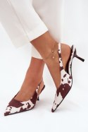 Szpilki Model Talira P-1405 Brown/White - Step in style