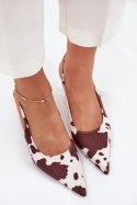 Szpilki Model Talira P-1405 Brown/White - Step in style