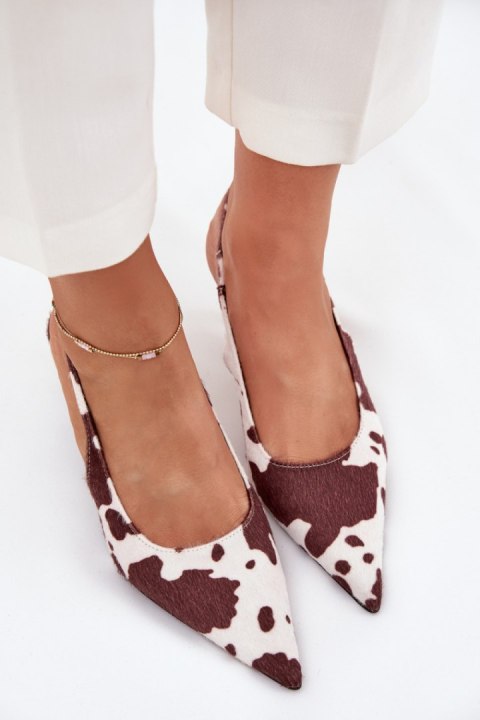 Szpilki Model Talira P-1405 Brown/White - Step in style Szpilki Model Talira P-1405 Brown/White - Step in style