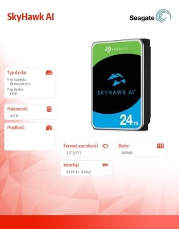 Dysk SkyHawkAI 24TB 3,5 512MB ST24000VE002 Seagate