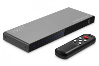 Przełącznik/Switch 8K HDMI 5x1, 60Hz (4:4:4), HDR, HDCP 2.3, pilot, Czarny Digitus