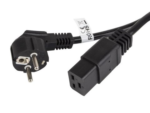 Kabel zasilający CEE 7/7 - IEC 320 C19 16A VDE 1.8M czarny Lanberg