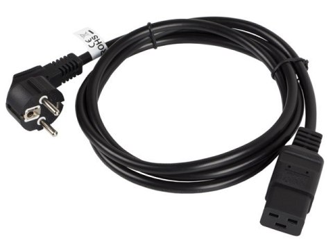 Kabel zasilający CEE 7/7 - IEC 320 C19 16A VDE 1.8M czarny Lanberg