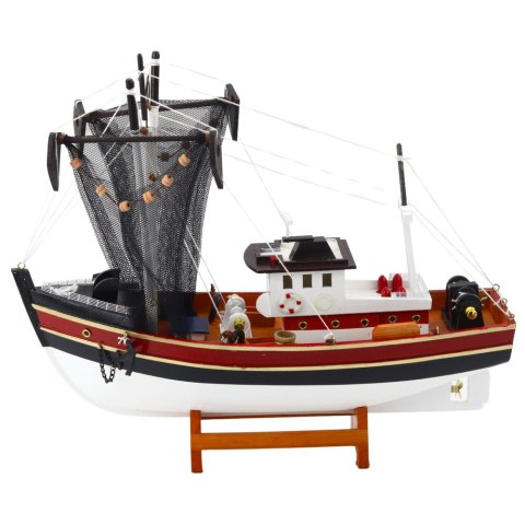 LEAN Toys Model Kolekcjonerski Dekoracyjny Statek Kuter Rybacki Sieć Połowowa 38x31cm