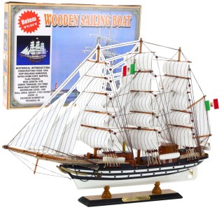 LEAN Toys Model Kolekcjonerski Dekoracyjny Statek Żaglowiec Amerigo Vespucci 64x46cm