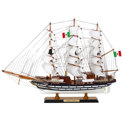 LEAN Toys Model Kolekcjonerski Dekoracyjny Statek Żaglowiec Amerigo Vespucci 64x46cm