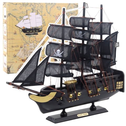 LEAN Toys Model Kolekcjonerski Dekoracyjny Statek Żaglowiec Czarna Perła 40x35cm