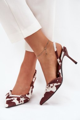 Szpilki Model Ravira QQ-201 White/Brown - Step in style