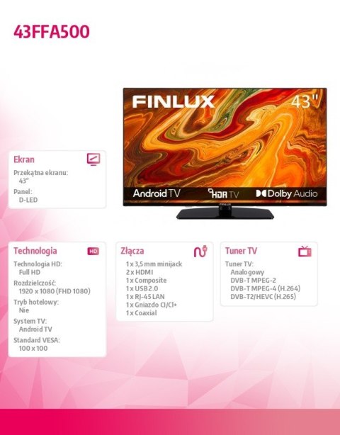 Telewizor LED 43 cale 43FFA500 Finlux