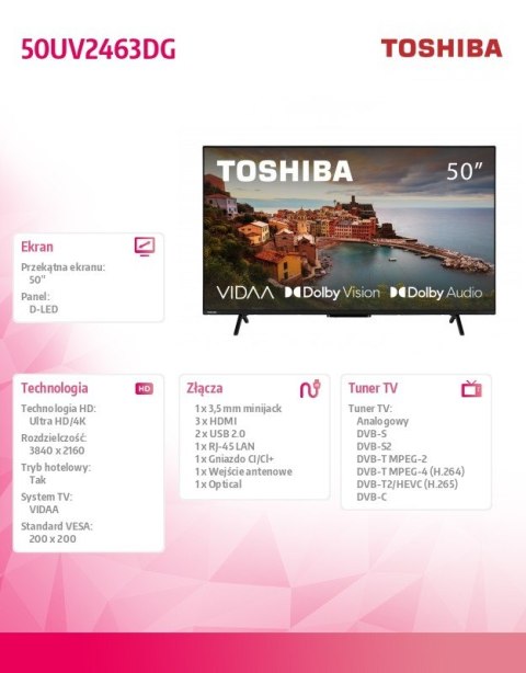 Telewizor LED 50 cali 50UV2463DG Toshiba