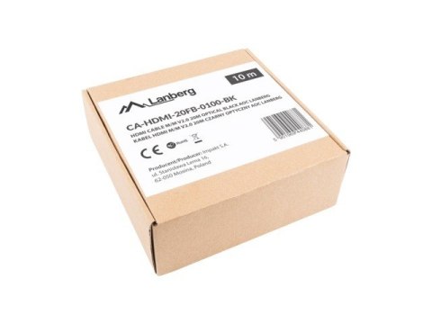 Kabel HDMI M/M v2. 10M czarny optyczny AOC Lanberg