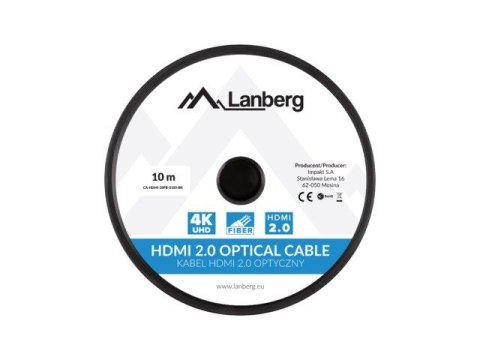 Kabel HDMI M/M v2. 10M czarny optyczny AOC Lanberg