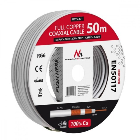 Kabel koncentryczny RG6 50m MCTV-471 Maclean