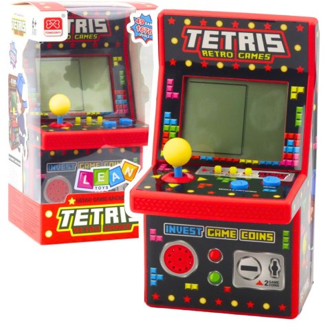LEAN Toys Mini Automat Do Gry Tetris Retro 49 Gier 1676 Poziomów Czerwony