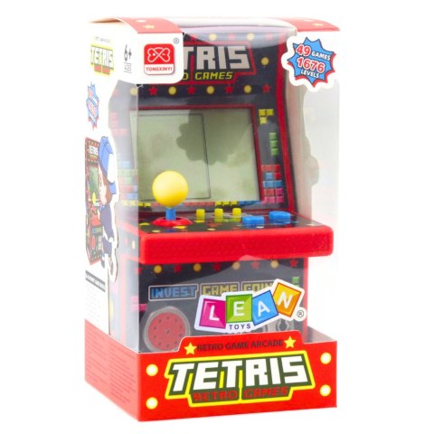 LEAN Toys Mini Automat Do Gry Tetris Retro 49 Gier 1676 Poziomów Czerwony