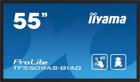 Monitor 55 cali TF5539AS-B1AG,IPS,4K,HDMIx2,DP,RJ45,3xUSB,2x10W, ANDROID,24/7,IP65 IIYAMA