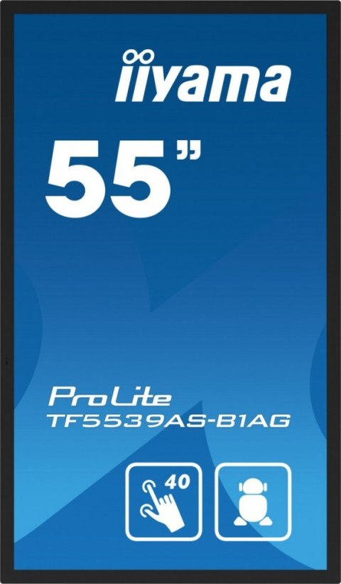 Monitor 55 cali TF5539AS-B1AG,IPS,4K,HDMIx2,DP,RJ45,3xUSB,2x10W, ANDROID,24/7,IP65 IIYAMA