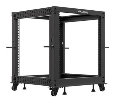 Open rack 19" 12U 600x600-1100 regulowany czarny Lanberg
