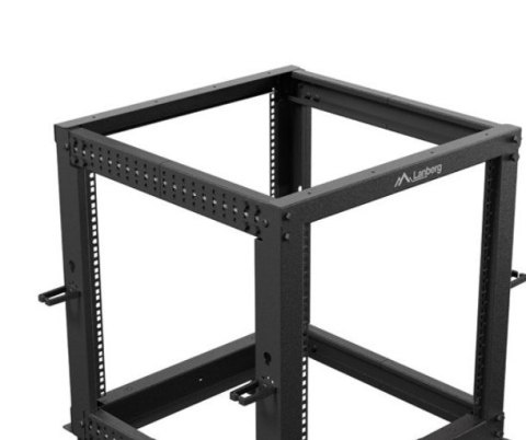 Open rack 19" 12U 600x600-1100 regulowany czarny Lanberg