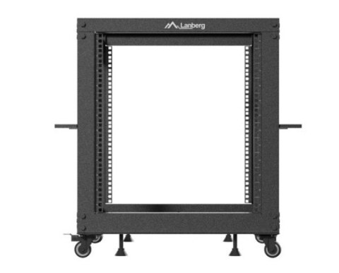 Open rack 19" 12U 600x600-1100 regulowany czarny Lanberg
