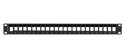 Patch panel pusty 24 porty 1U 19 cali czarny do moduĹĂłw keystone