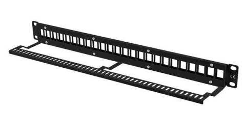 Patch panel pusty 24 porty 1U 19 cali czarny do moduĹĂłw keystone