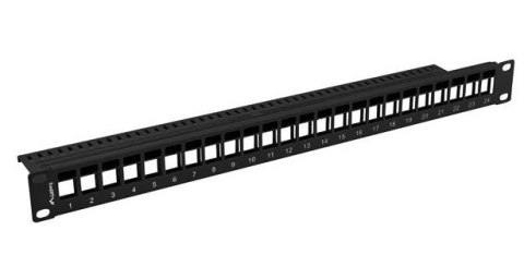 Patch panel pusty 24 porty 1U 19 cali czarny do moduĹĂłw keystone