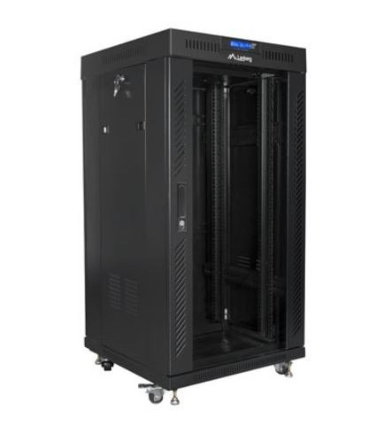 Szafa stojąca rack 19 cali 22U 600X600mm czarna LCD