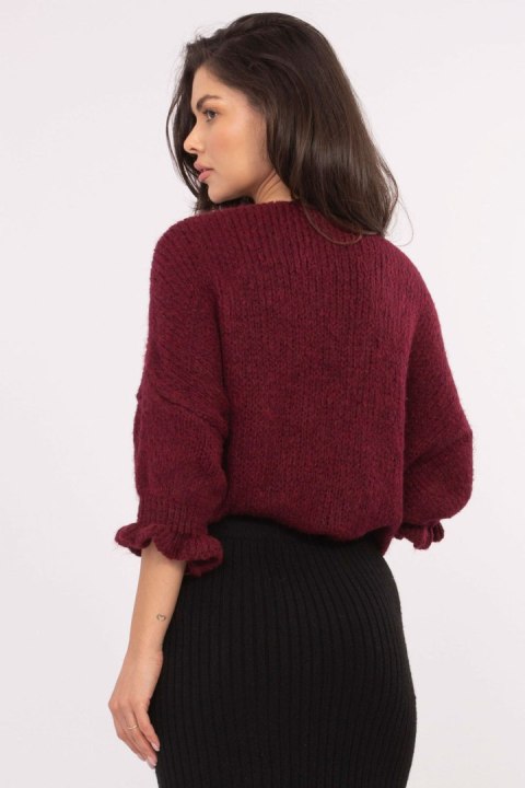 Sweter Damski Model MI-SW-2911.91 Bordo - Italy Moda Sweter Damski Model MI-SW-2911.91 Bordo - Italy Moda