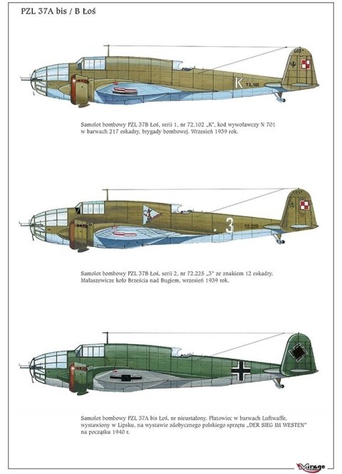 Model plastikowy PZL 37B Łoś Samolot Bombowy