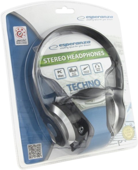 SŁUCHAWKI AUDIO STEREO TECHNO EH145K CZARNE Esperanza