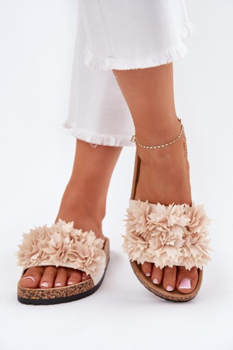 Sandał Klapki Model Seleneza 25SD21-5969 Beige - Step in style Sandał Klapki Model Seleneza 25SD21-5969 Beige - Step in style