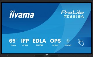 Monitor 65 cali TE6515A-B1AG IPS,4K,40pkt,550cd,DeepContrast-IR+, HDMI x2,DP,USB-C, 2 x 20W, OPS Slot x1, 5xUSB, 2xRJ45,8-Arr IIYAMA