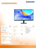 Monitor 32 cali ViewFinity S80UD IPS 3840x2160 UHD 16:9 1xHDMI 1xDP 1xUSB-C 90W 3xUSB 3.0 LAN KVM 5ms PinP/PbyP 60Hz HAS+PIV pła Samsung