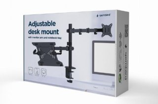 Uchwyt regulowany biurkowy z ramieniem na monitor i i podstawką na notebooka Gembird