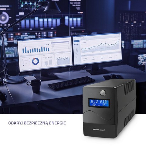 Zasilacz awaryjny UPS | 450VA | 240W | LCD | USB | RJ45 Qoltec Zasilacz awaryjny UPS | 450VA | 240W | LCD | USB | RJ45 Qoltec