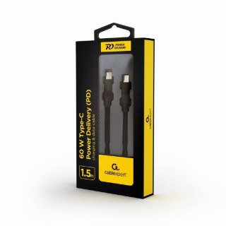 Kabel USB C(M) do USB C(M) Power Delivery 60W ładowanie + dane 1.5m Gembird