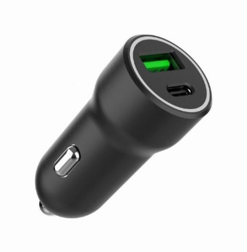 Ładowarka samochodowa USB-A/USB-C 20W PD czarna Gembird