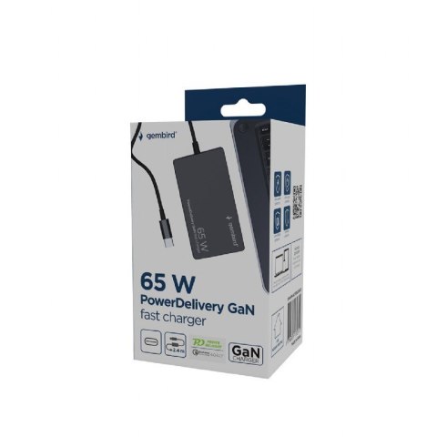 Ładowarka uniwersalna 65W USB-C FC czarna Gembird