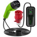 Mobilna ładowarka do samochodu elektrycznego EV z regulacją 2w1 Typ2 | 11kW | 3 Fazy | CEE 5 PIN | LCD | Przenośna | Wallbox |  Qoltec