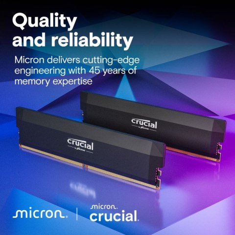 Pamięć DDR5 Pro OC 32/6400(1*32GB) CL40 Crucial Pamięć DDR5 Pro OC 32/6400(1*32GB) CL40 Crucial