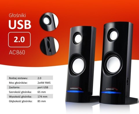 GĹoĹniki komputerowe 8W USB AC860