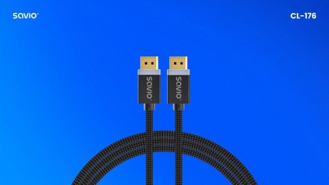 Kabel DP v1.4 (M), 8K/60Hz, FHD, 3 m, CL-176 Savio