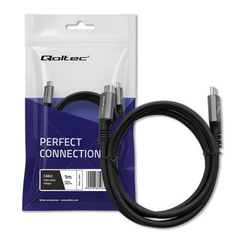 Kabel USB4 Ultra-Fast | USB-C PD 240W | Thunderbolt 3/4 | 4K | 40Gb/s | 1m | Czarny Qoltec Kabel USB4 Ultra-Fast | USB-C PD 240W | Thunderbolt 3/4 | 4K | 40Gb/s | 1m | Czarny Qoltec