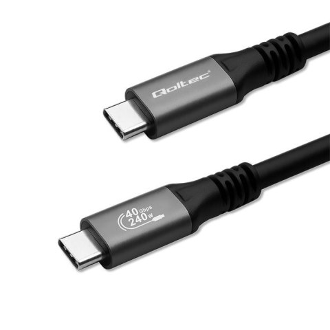 Kabel USB4 Ultra-Fast | USB-C PD 240W | Thunderbolt 3/4 | 4K | 40Gb/s | 1m | Czarny Qoltec Kabel USB4 Ultra-Fast | USB-C PD 240W | Thunderbolt 3/4 | 4K | 40Gb/s | 1m | Czarny Qoltec