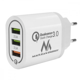 Ładowarka sieciowa QC 3xUSB MCE479W Maclean