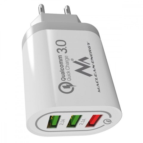 Ładowarka sieciowa QC 3xUSB MCE479W Maclean