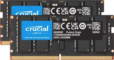 Pamięć do notebooka DDR5 CSODIMM 32GB (2*16GB)/6400 CL52 Crucial Pamięć do notebooka DDR5 CSODIMM 32GB (2*16GB)/6400 CL52 Crucial