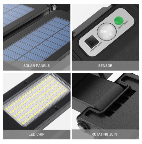 Solarna lampa uliczna LED z czujnikiem i pilotem MCE447 Maclean
